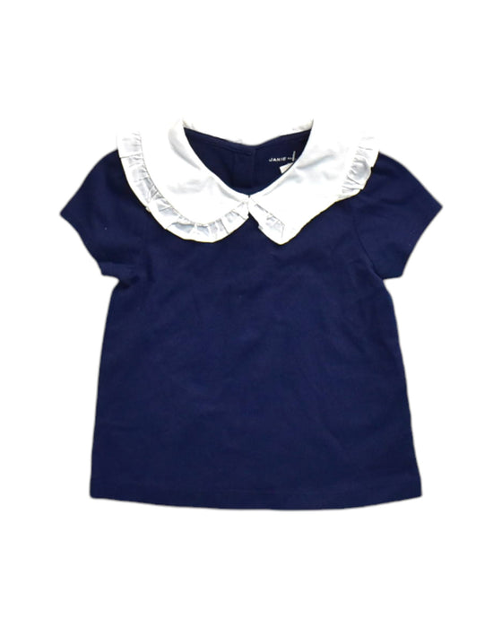 A Navy Short Sleeve Tops from Janie & Jack in size 2T for girl. (Front View)