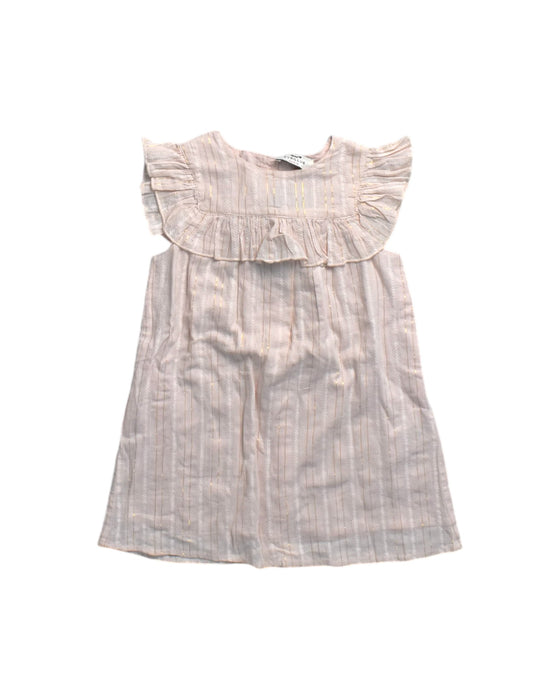 A Pink Sleeveless Dresses from Cyrillus in size 2T for girl. (Front View)