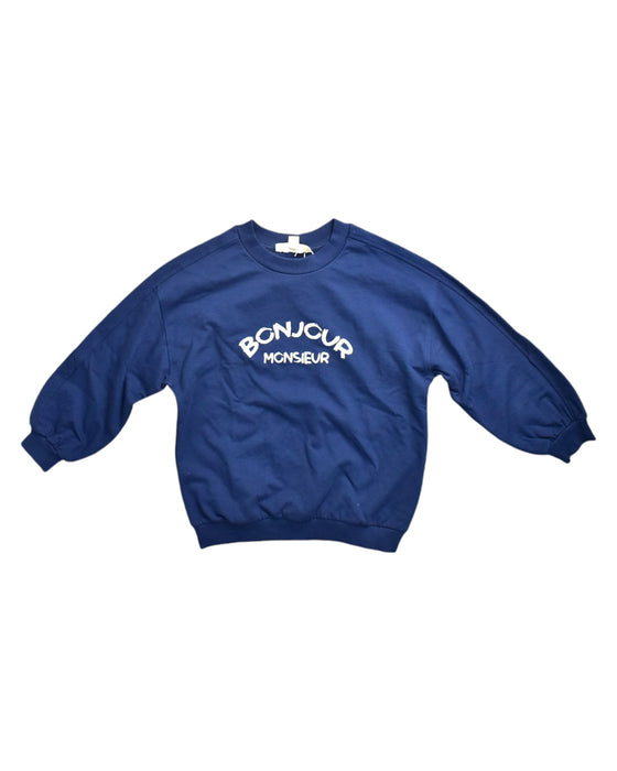 A Blue Crewneck Sweatshirts from House of Jamie in size 8Y for neutral. (Front View)