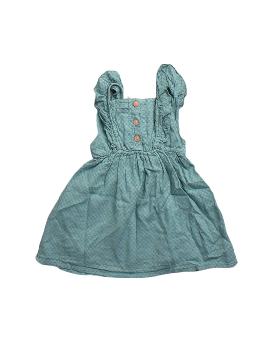 A Teal Sleeveless Dresses from Buho in size 2T for girl. (Back View)