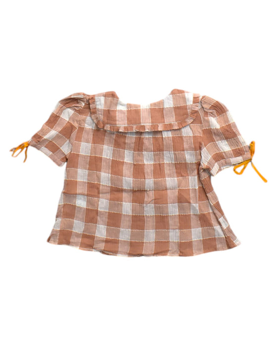 A Brown Short Sleeve Shirts from Emile et Ida in size 12-18M for girl. (Back View)