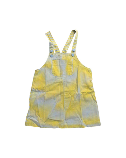 A Yellow Overall Dresses from Knot in size 4T for girl. (Front View)