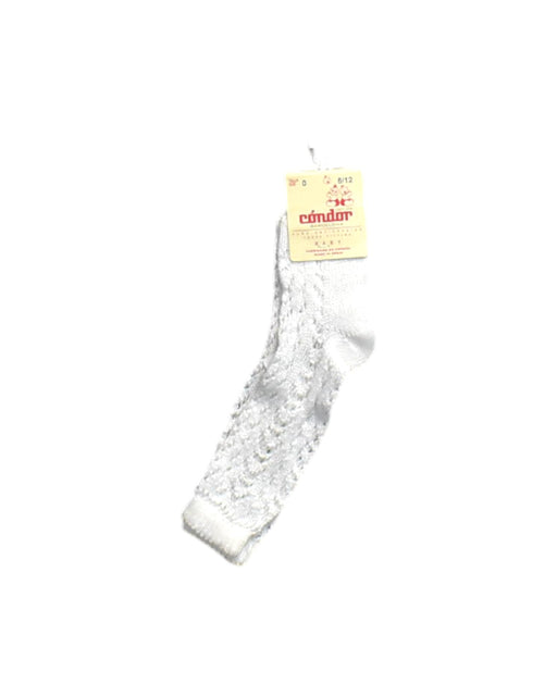 A White Socks from Condor Barcelona in size 6-12M for neutral. (Front View)