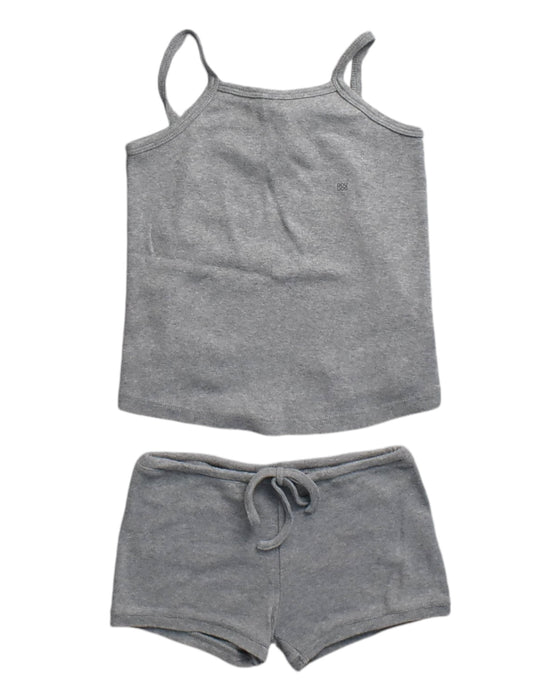 A Grey Shorts Sets from DOUUOD in size 6T for girl. (Front View)