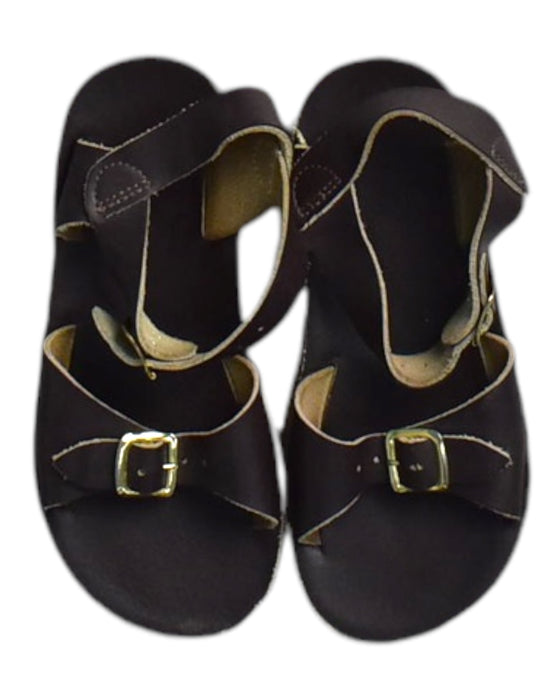 A Black-Yellow Sandals from Salt-Water Sandals in size 5T for neutral. (Back View)