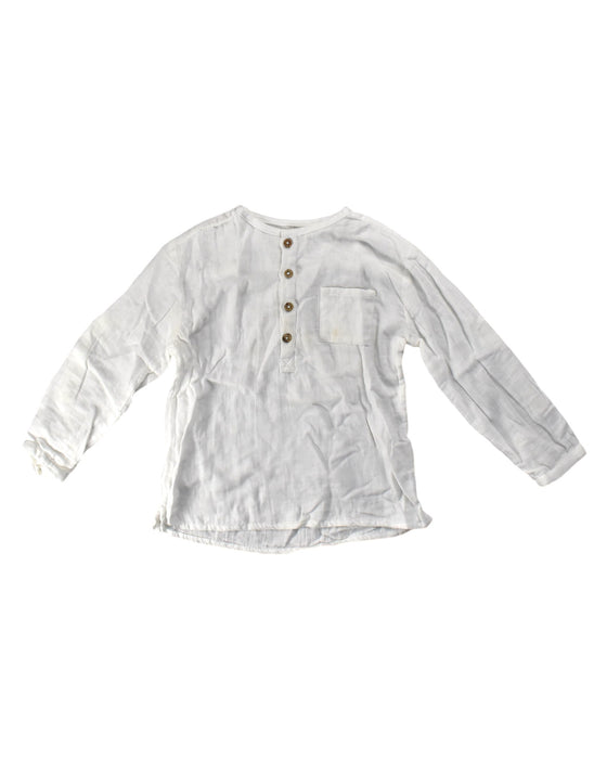 A White Long Sleeve Shirts from Chateau de Sable in size 6T for neutral. (Front View)