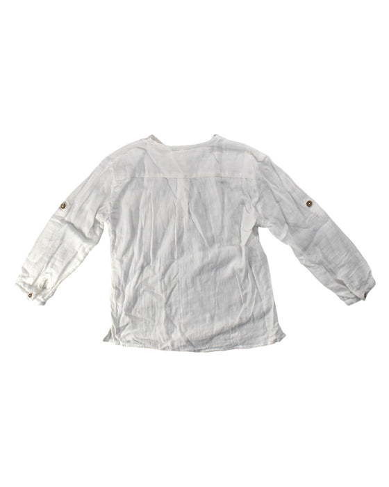 A White Long Sleeve Shirts from Chateau de Sable in size 6T for neutral. (Back View)