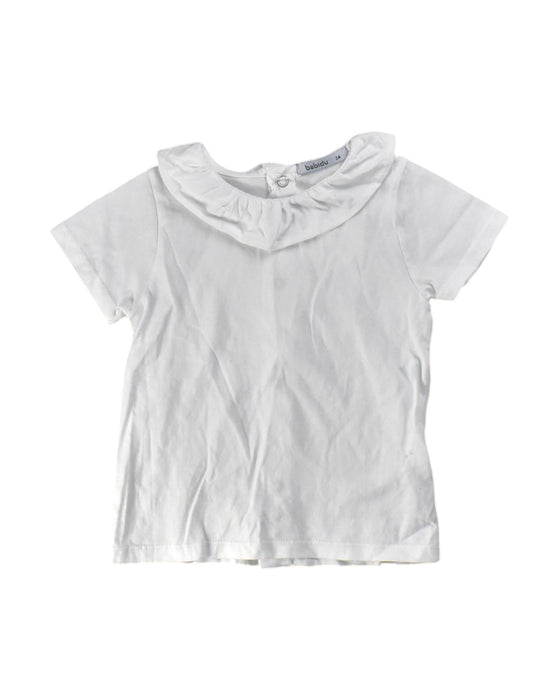 A White Short Sleeve Tops from Babidu in size 2T for girl. (Front View)