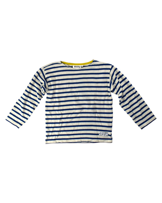 A Blue-White Long Sleeve T Shirts from Molo in size 6T for neutral. (Front View)