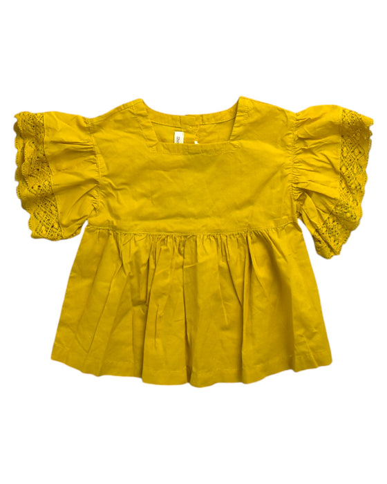 A Yellow Short Sleeve Tops from Zhoe & Tobiah in size 18-24M for girl. (Front View)