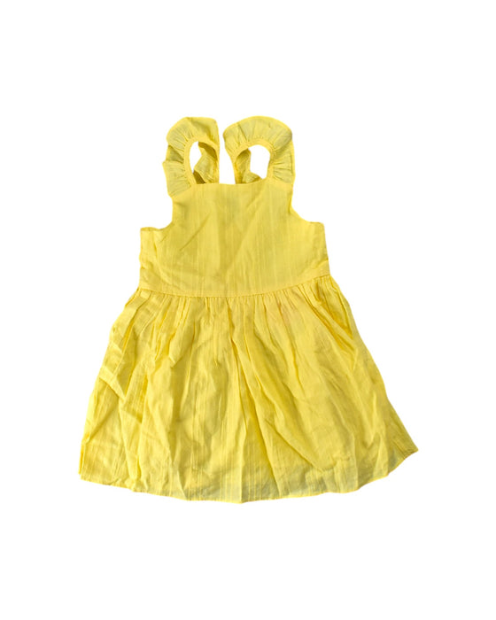 A Yellow Sleeveless Dresses from Our Mini Nature in size 2T for girl. (Front View)