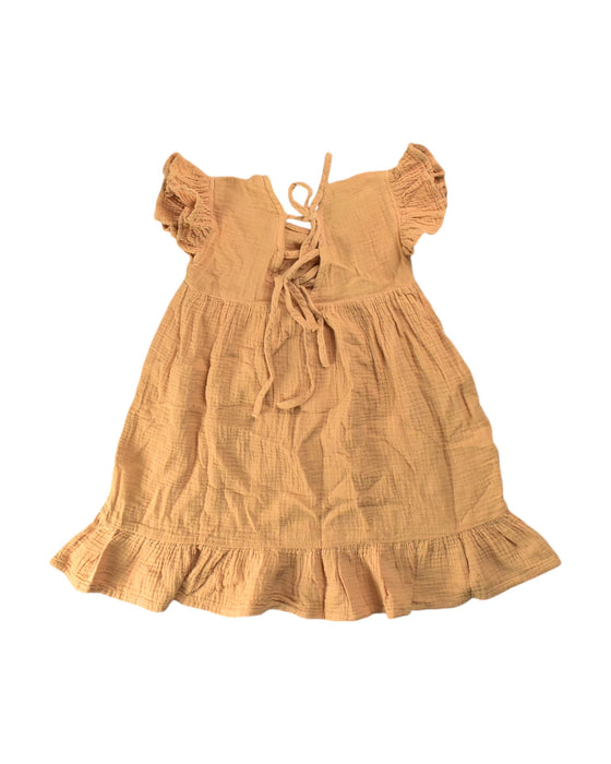 A Brown Short Sleeve Dresses from Daily Brat in size 3T for girl. (Back View)