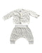 A White Pants Sets from Petit Bateau in size 0-3M for neutral. (Front View)