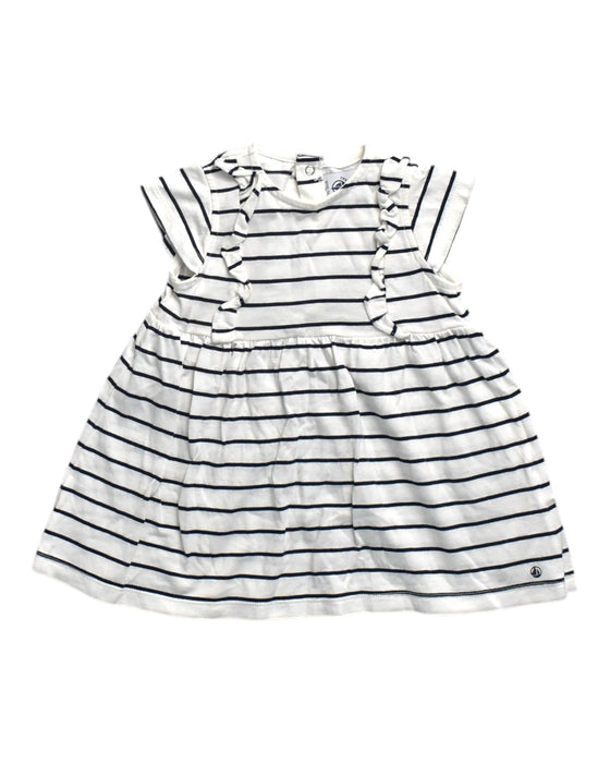 A White Short Sleeve Dresses from Petit Bateau in size 6-12M for girl. (Front View)