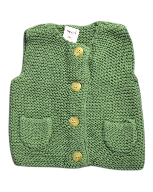 A Green Outerwear Vests from Seed in size 0-3M for neutral. (Front View)