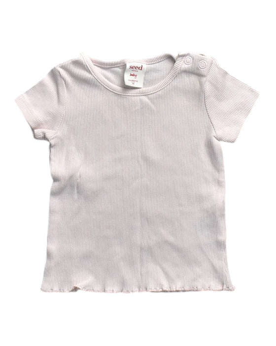 A Pink Short Sleeve T Shirts from Seed in size 3-6M for neutral. (Front View)