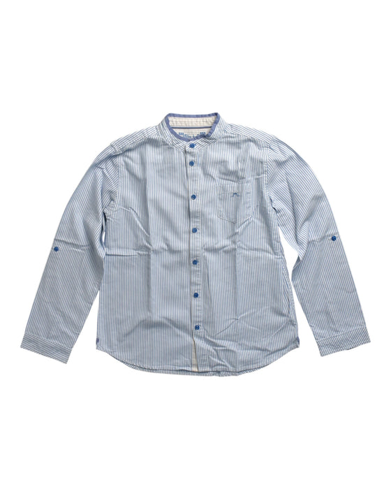 A Blue Long Sleeve Shirts from Chateau de Sable in size 10Y for boy. (Front View)