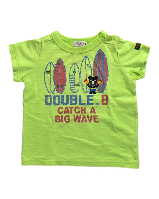 A Green Short Sleeve T Shirts from Double B Mikihouse in size 12-18M for neutral. (Front View)