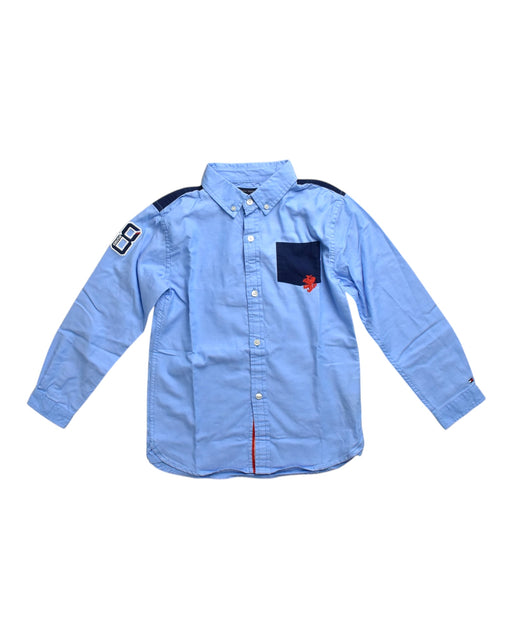 A Blue Long Sleeve Shirts from Tommy Hilfiger in size 7Y for boy. (Front View)