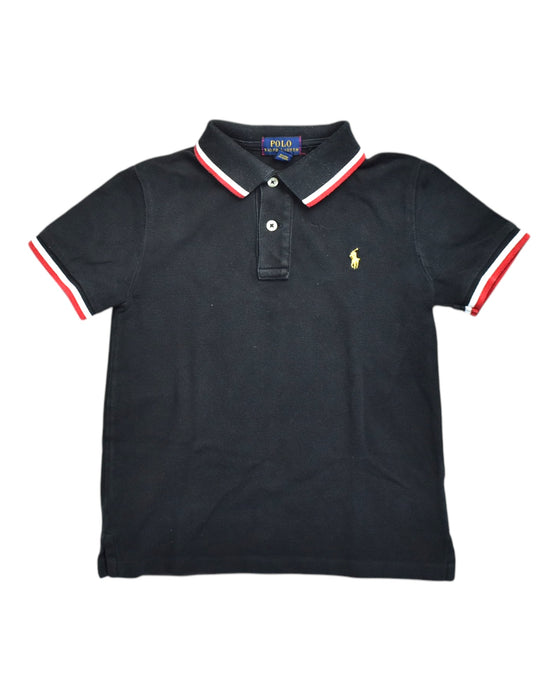 A Navy Short Sleeve Polos from Polo Ralph Lauren in size 6T for boy. (Front View)