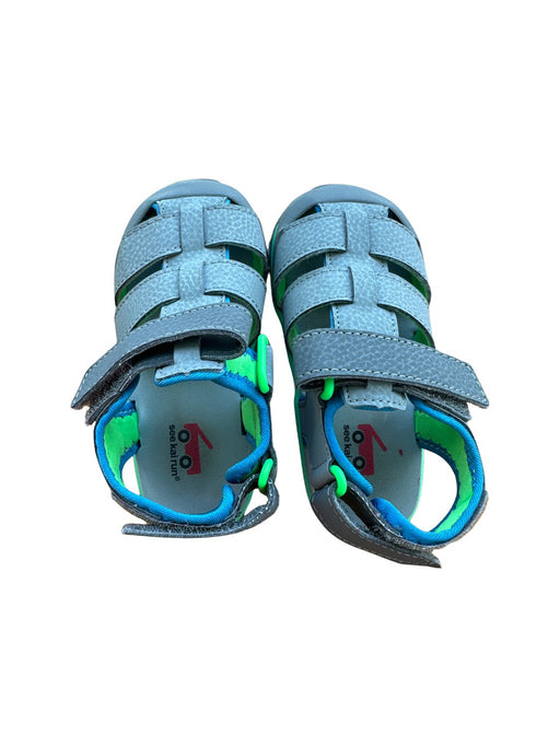 A Blue Sandals from See Kai Run in size 3T for neutral. (Front View)