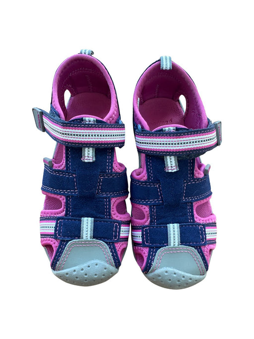 A Pink Sandals from pediped in size 5T for girl. (Front View)