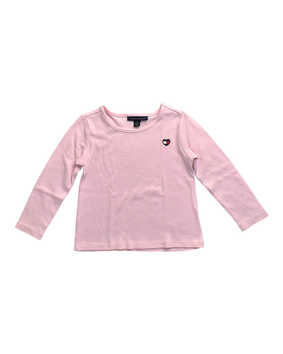 A Pink Long Sleeve Tops from Tommy Hilfiger in size 4T for girl. (Front View)