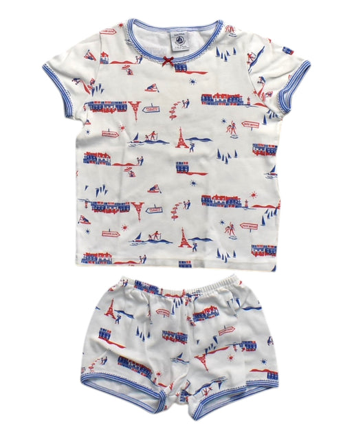 A White Shorts Sets from Petit Bateau in size 0-3M for neutral. (Front View)