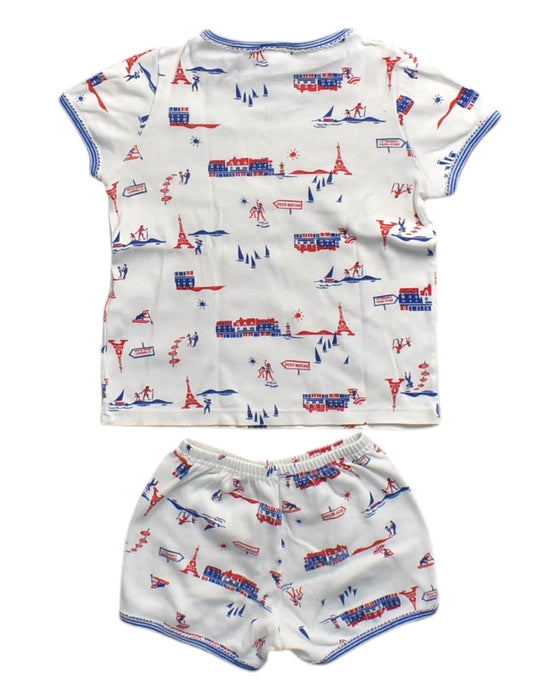 A White Shorts Sets from Petit Bateau in size 0-3M for neutral. (Back View)