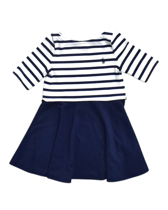 A Navy Long Sleeve Dresses from Polo Ralph Lauren in size 2T for girl. (Front View)