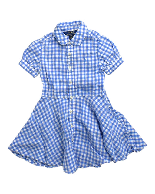 A Blue Short Sleeve Dresses from Polo Ralph Lauren in size 3T for girl. (Front View)