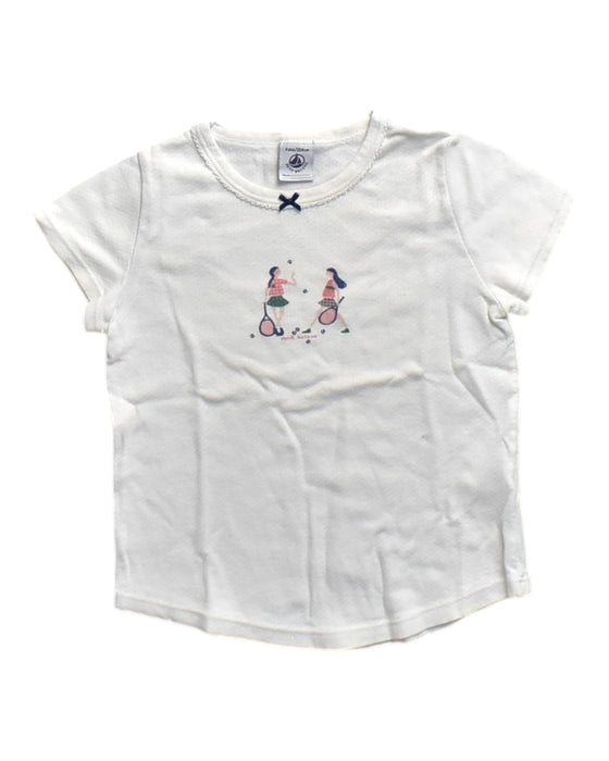 A White Short Sleeve T Shirts from Petit Bateau in size 4T for neutral. (Front View)