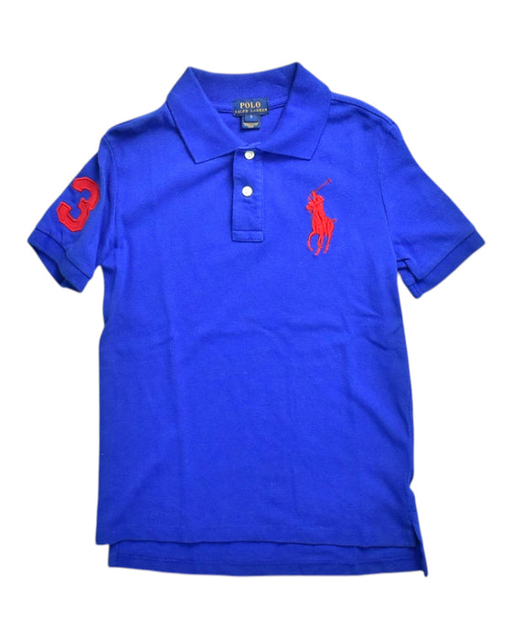 A Blue Short Sleeve Polos from Polo Ralph Lauren in size 7Y for boy. (Front View)