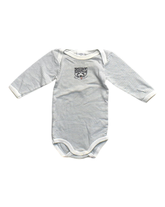 A Grey Long Sleeve Bodysuits from Petit Bateau in size 0-3M for neutral. (Front View)