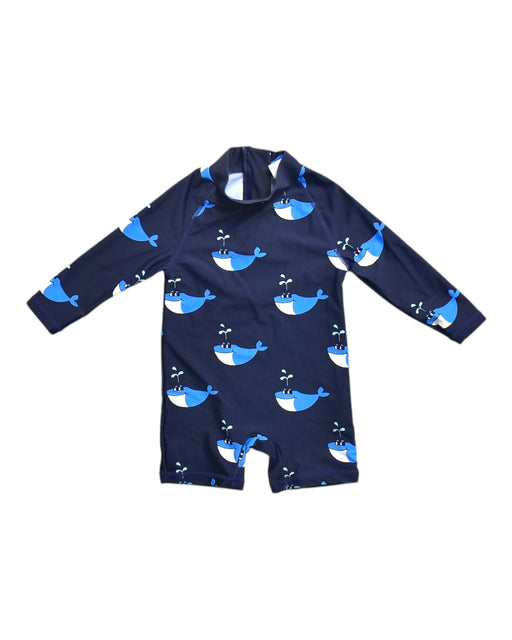 A Navy Long Sleeve Rompers from Seed in size 12-18M for neutral. (Front View)