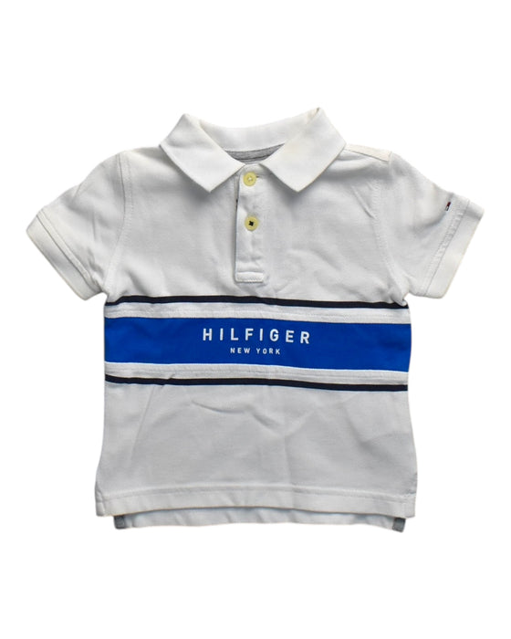 A White Short Sleeve Polos from Tommy Hilfiger in size 12-18M for boy. (Front View)