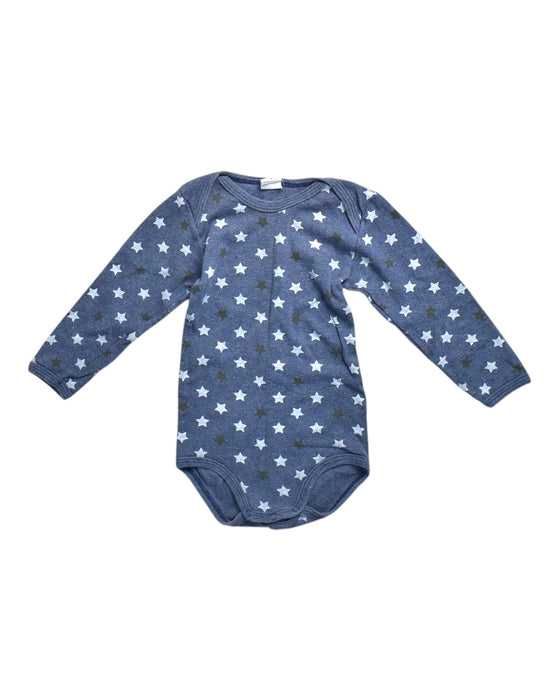 A Blue Long Sleeve Bodysuits from Petit Bateau in size 18-24M for neutral. (Front View)