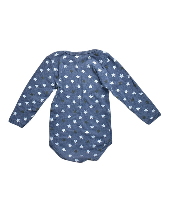 A Blue Long Sleeve Bodysuits from Petit Bateau in size 18-24M for neutral. (Back View)