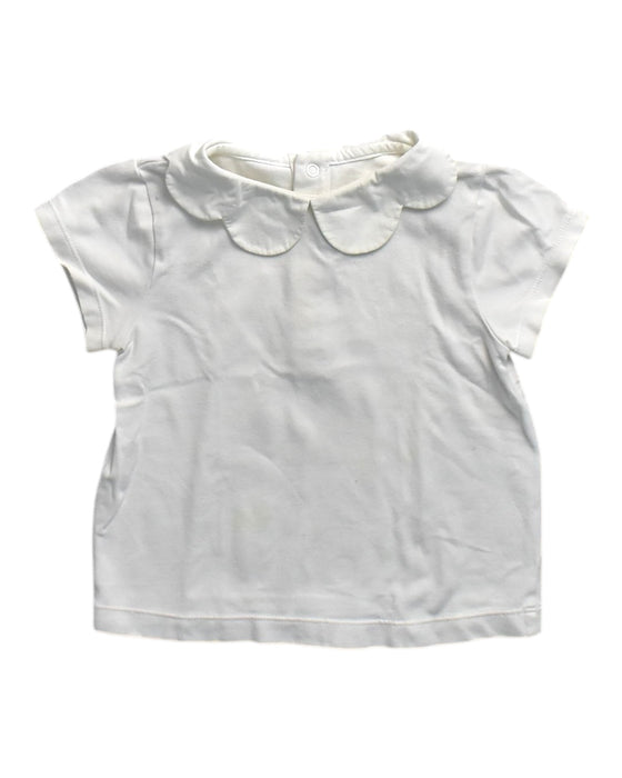 A White Short Sleeve Tops from Jacadi in size 18-24M for girl. (Front View)