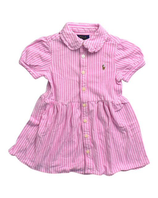 A Pink Short Sleeve Dresses from Polo Ralph Lauren in size 2T for girl. (Front View)