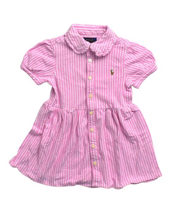 A Pink Short Sleeve Dresses from Polo Ralph Lauren in size 2T for girl. (Front View)