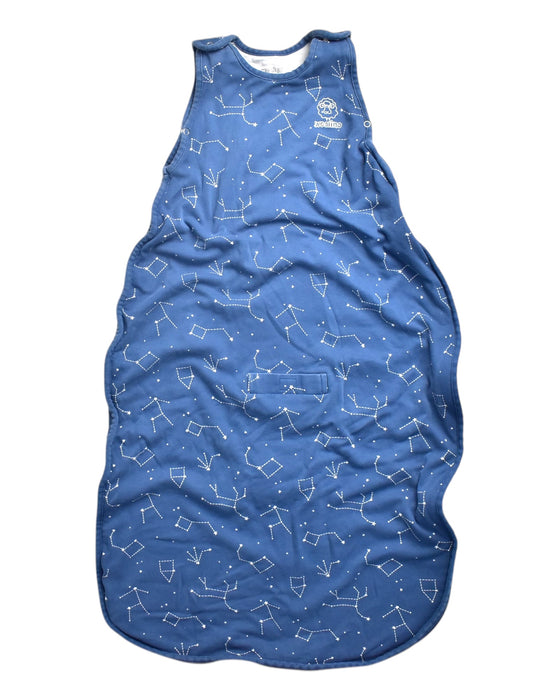 A Blue Sleepsacs from Woolino in size 4T for neutral. (Front View)