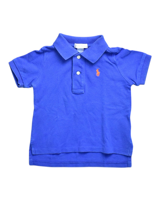 A Blue Short Sleeve Polos from Ralph Lauren in size 6-12M for neutral. (Front View)