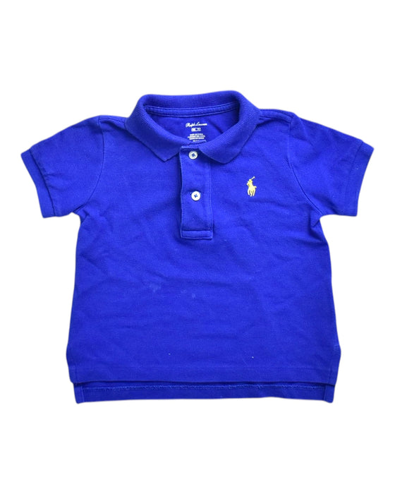 A Blue Short Sleeve Polos from Ralph Lauren in size 6-12M for neutral. (Front View)