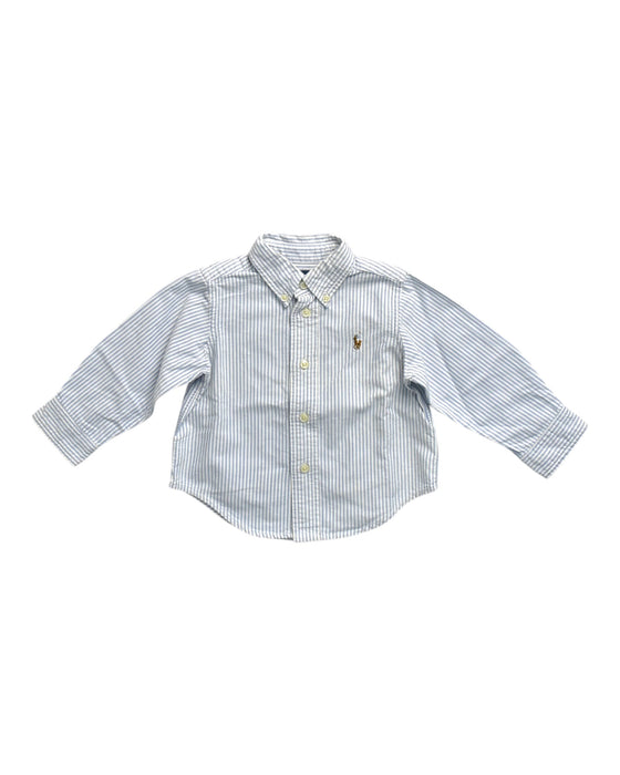 A Blue Long Sleeve Shirts from Ralph Lauren in size 6-12M for neutral. (Front View)