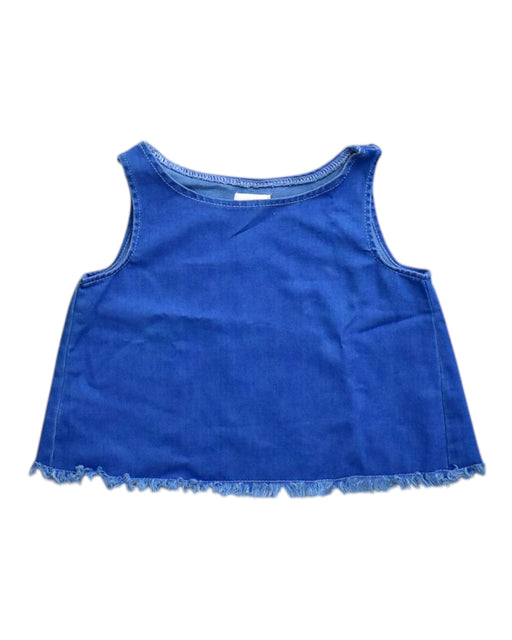 A Blue Sleeveless Tops from Seed in size 5T for girl. (Front View)