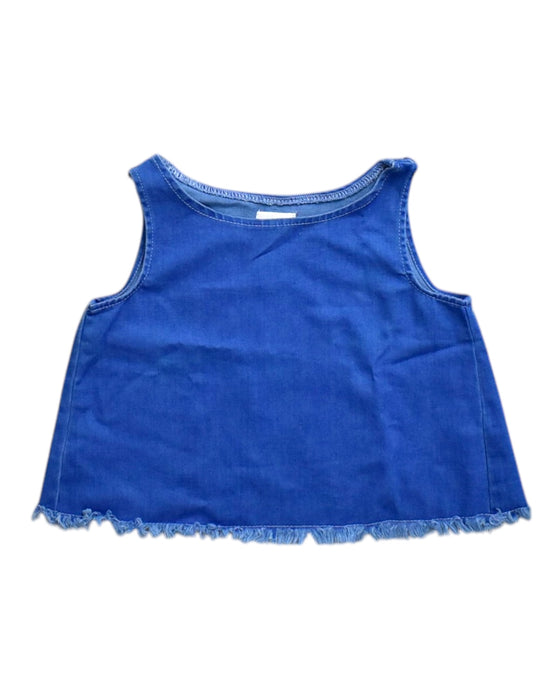 A Blue Sleeveless Tops from Seed in size 5T for girl. (Front View)