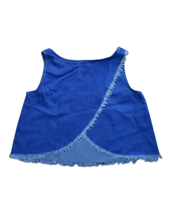 A Blue Sleeveless Tops from Seed in size 5T for girl. (Back View)