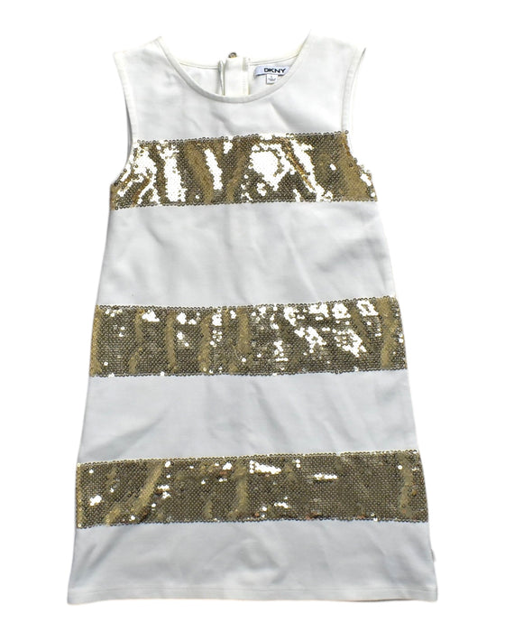 A White Sleeveless Dresses from DKNY in size L for girl. (Front View)