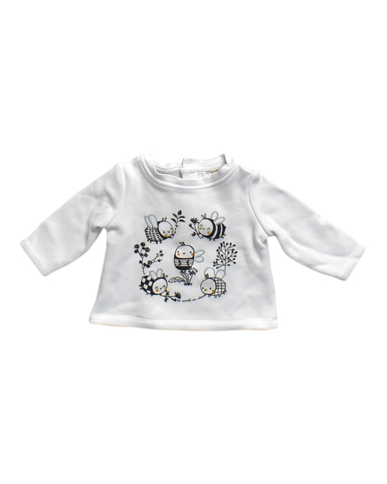 A White Long Sleeve Tops from Du Pareil au même in size 0-3M for neutral. (Front View)